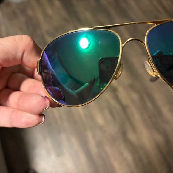 Authentic Oakley blue green mirror gold frame aviators - Picture 9 of 10